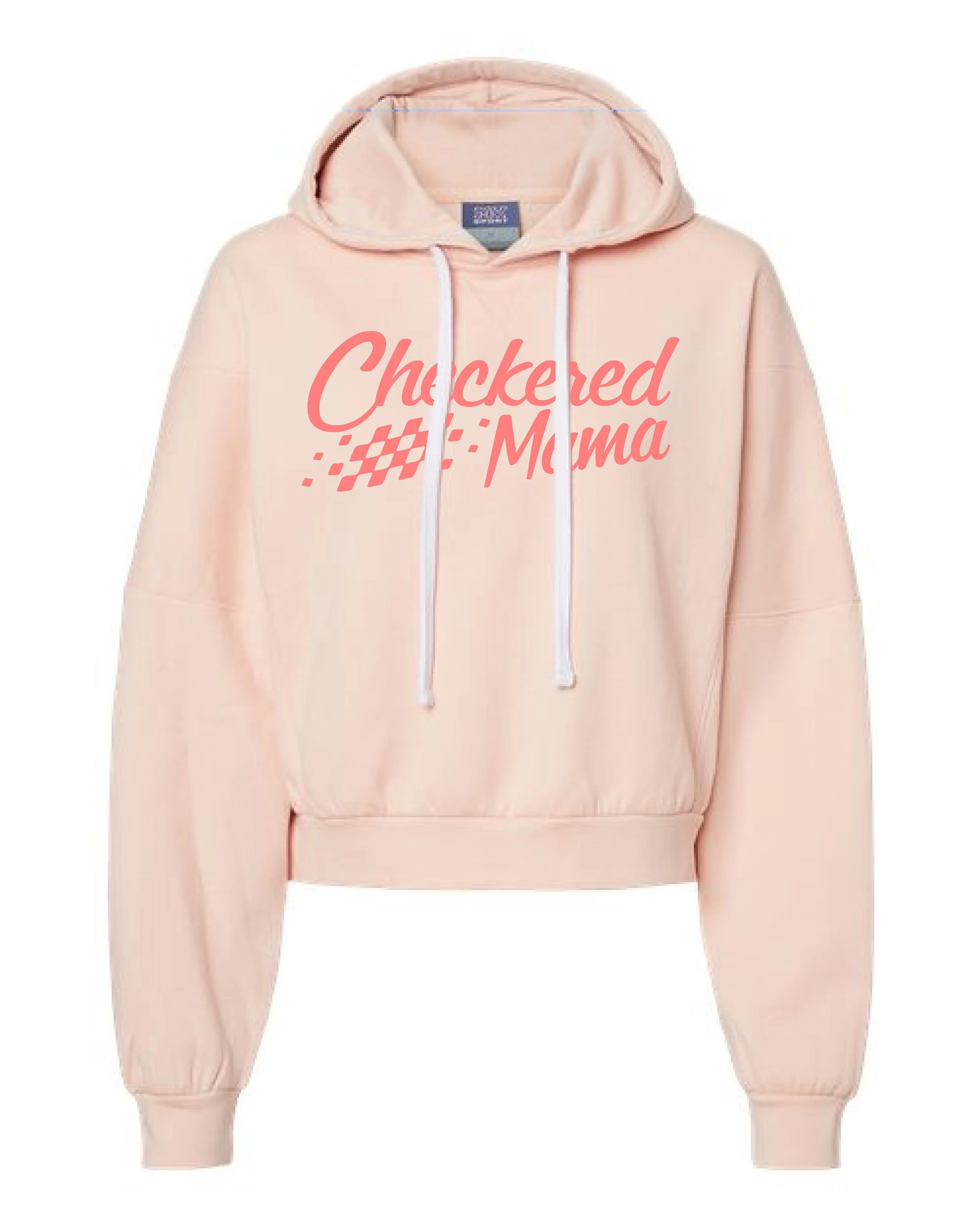 Checkered Mama - Women's Sueded Fleece Crop Hoodie — Zack Bunning
